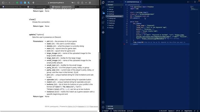 Get a Custom Discord Status with Buttons! | Python смотреть онлайн