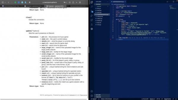 Get a Custom Discord Status with Buttons! | Python