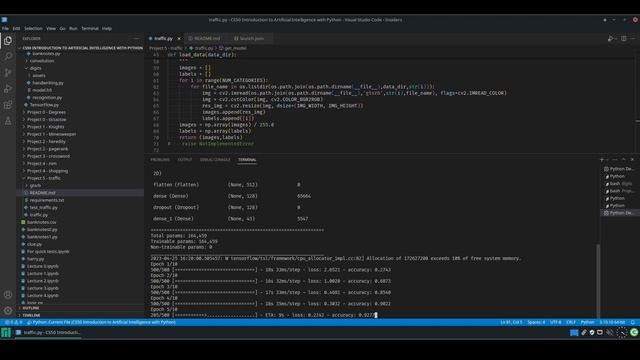 aandrade's +CS50’s Introduction to Artificial Intelligence with Python - Project 5 - Traffic смотреть онлайн