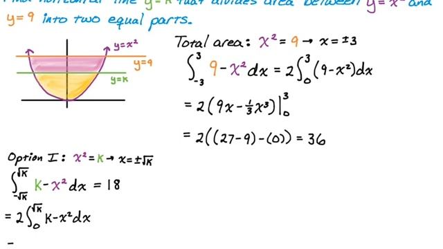 Finding a Horizontal Line (y=k) to Divide a Region into Two Equal Parts Using Calculus смотреть онлайн