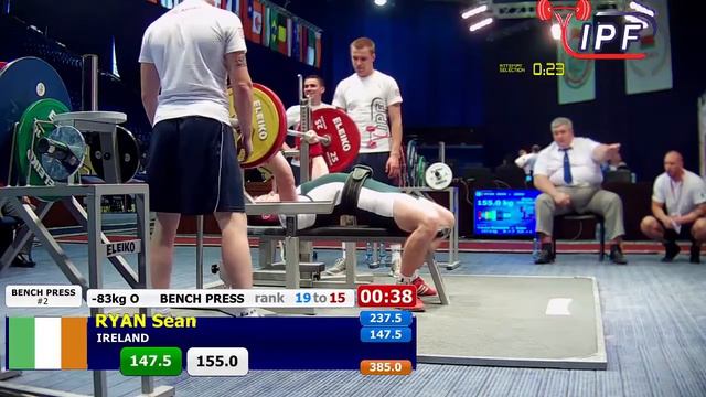 Sean Ryan - 675kg 16th Place 83kg - IPF World Classic Powerlifting Championships 2017 смотреть онлайн