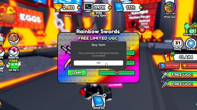 I SNIPED THE RAINBOW SWORDS (FREE ROBLOX UGC) смотреть онлайн