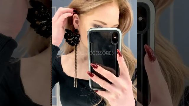 СЕРЬГИ "БИНИ" в черно-золотом цвете смотреть онлайн