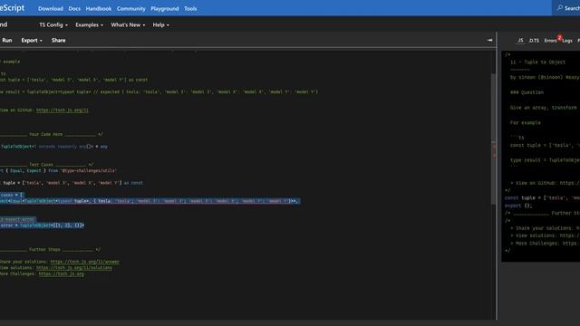 TypeScript Challenge Day 4/65 - Implementing a TupleToObject type смотреть онлайн