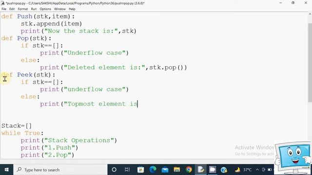 Data Structure-Implementing Stack as List||Class-12 CS with Python смотреть онлайн
