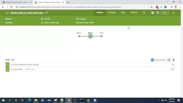 Jenkins Tutorial - Create a Pipeline Job to build Node.js and React Application using npm смотреть онлайн