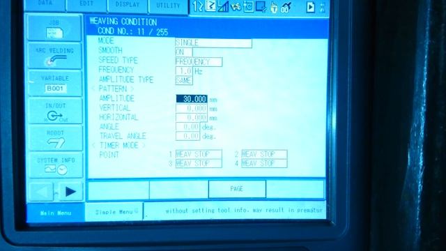 Робот YASKAWA. Вид колебательных движений SINGLE, настройки в режиме SAME. смотреть онлайн