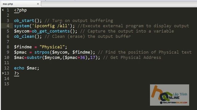 dùng php để lấy địa chỉ MAC смотреть онлайн