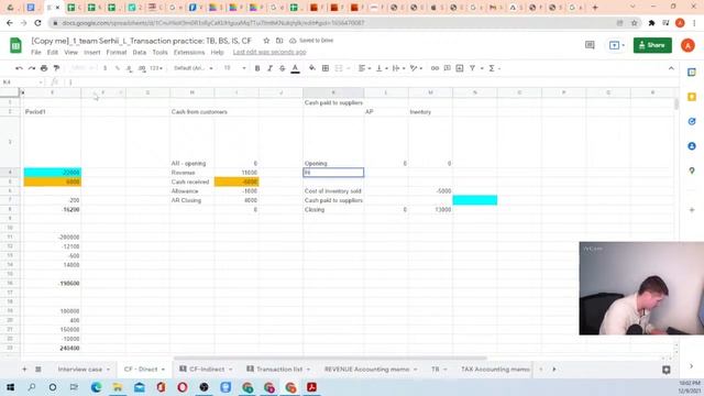 M-5.3.2 [In Russian] CASH FLOW Practice: Direct vs Indirect, calculating from transactions BS and I смотреть онлайн