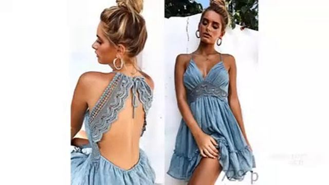 Одежда от бренда AliExpress - Кружевной сарафан с рюшами смотреть онлайн