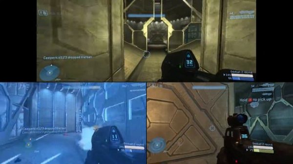 Halo 3 split screen multiplayer: Oddball 2 rounds (Gameplay)