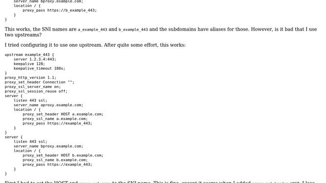 Nginx upstream keepalive with SNI смотреть онлайн