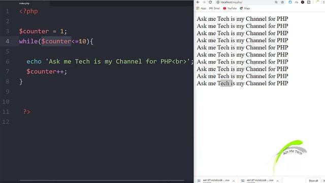 While Loop - 18 |PHP & MySQLi tutorials for beginners in Urdu/Hindi| Ask Me Tech смотреть онлайн