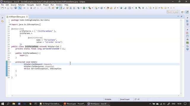 Servlet Initialization Parameter Annotation - JavaEE Servlet Tutorial #03 смотреть онлайн