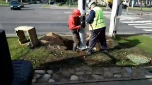 Установка опор освещения