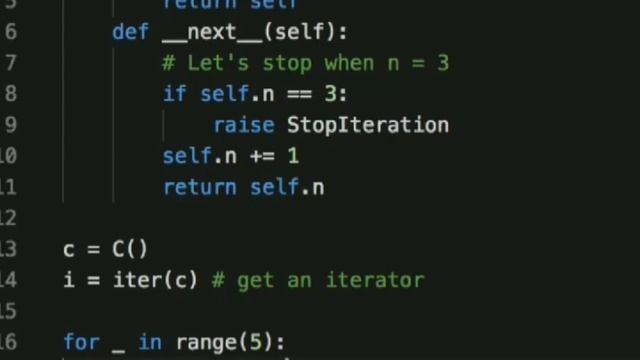 In Python, you can raise the "StopIteration" exception when you want the next call of "next" to fai смотреть онлайн