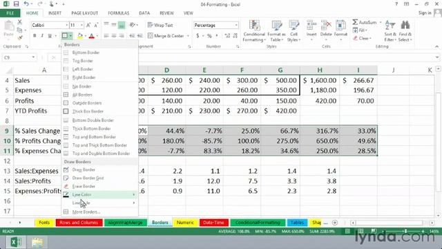 Excel 2013 Tutorials borders смотреть онлайн