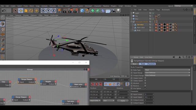 Cinema 4D Tutorial | Helicopter Animation | Using Xpresso Time Node and Range Mapper смотреть онлайн