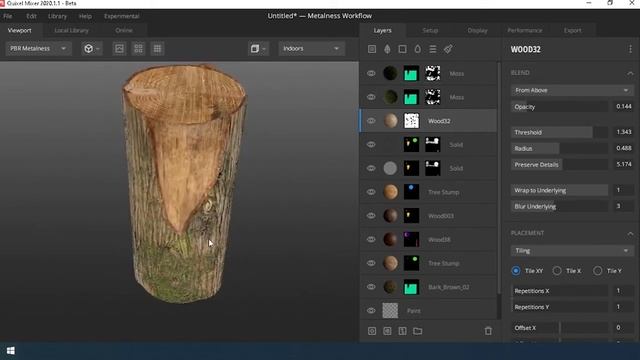 Quixel Mixer. Красим бревно