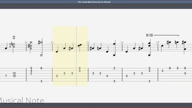 Guitar TAB - Joe Harnell : The Lonely Man Theme | Tutorial Sheet Lesson #iMn смотреть онлайн