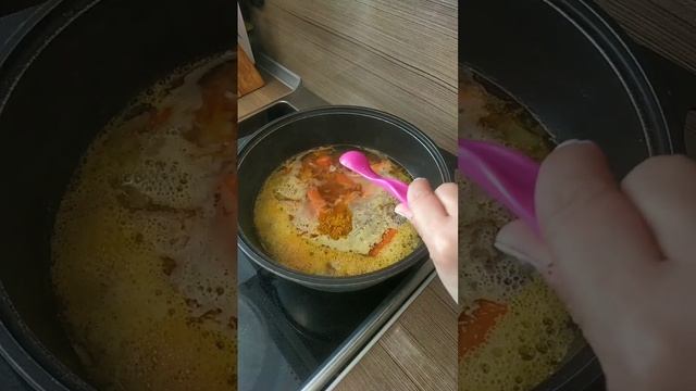Яркий супчик для всей семьи #чтоприготовить #обед #вкусныерецепты