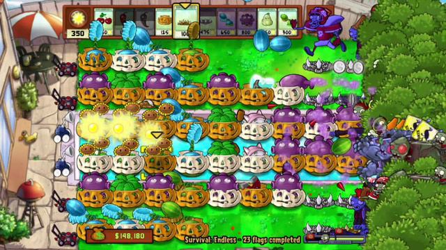 25-Plants Vs Zombies , 40 волн в выживании и трофей Alive And Planting