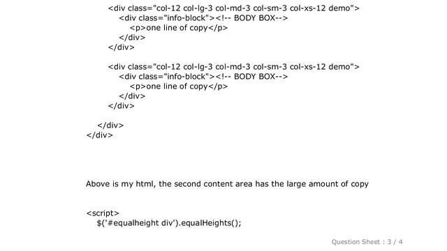 jQuery : Bootstrap 3 trying to create columns with equal heights смотреть онлайн