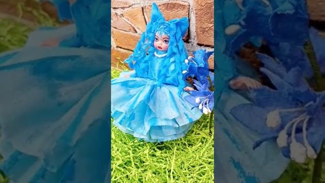 поделки своими руками#кукла#мальвина ватная игрушка# игрушки из ваты#пышная юбка для ватной игрушки