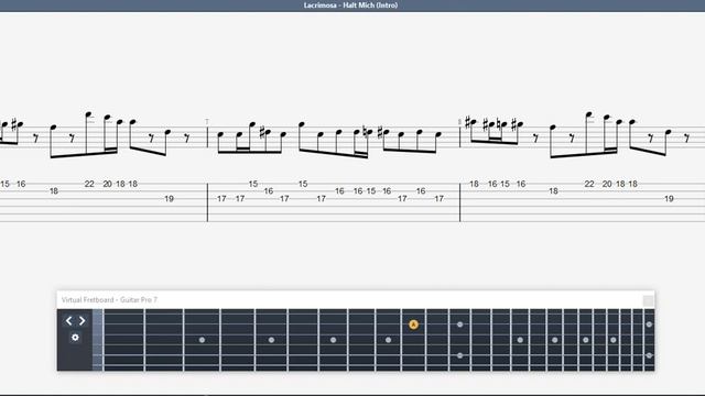 Lacrimosa Halt Mich Intro GUITAR 1 TAB смотреть онлайн