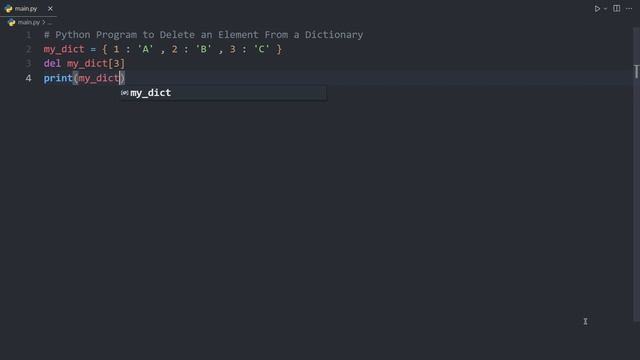 Python Program to Delete an Element From a Dictionary | Python Examples смотреть онлайн