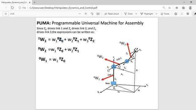 Angular velocity analysis on articulated PUMA robots смотреть онлайн
