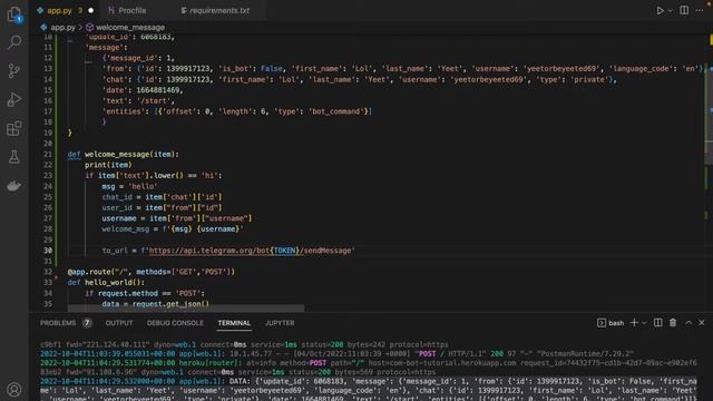 Set webhook and message handlers — Creating a CRM distribution Telegram bot with Notion API (EP.2) смотреть онлайн