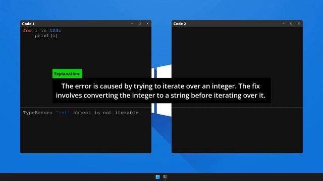 How to fix TypeError: 'int' object is not iterable in Python смотреть онлайн