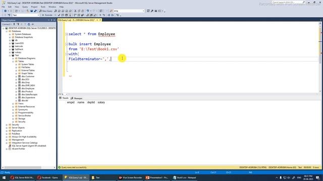 SQL Server Bulk Insert || SQL Server Load the Data into table directly from Query смотреть онлайн