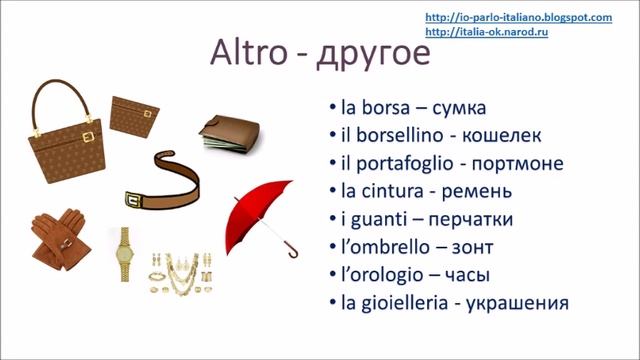 Одежда по-итальянски (Clothes In Italian)