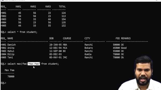 math function in oracle | max, min, avg, count, sum | oracle functions tutorial #15 смотреть онлайн