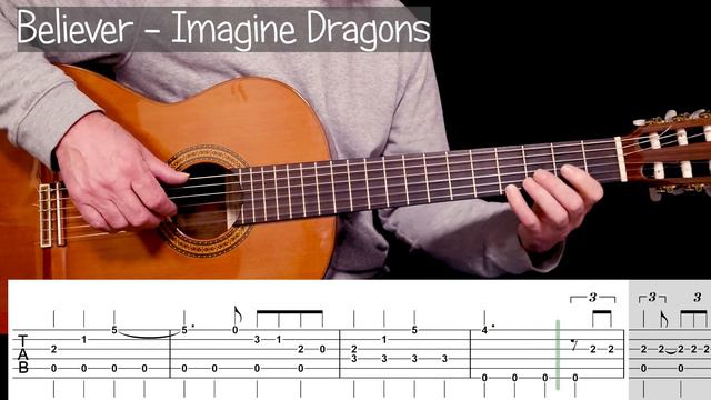 Guitar Cover - Believer - Imagine Dragons Guitar Tabs Tutorial смотреть онлайн