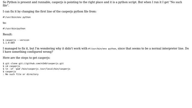 What could cause a script to fail to find python when it has `#!/usr/bin/env python` in the... смотреть онлайн