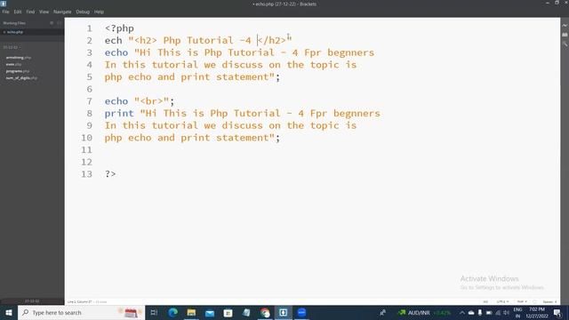 PHP Tutorial-4|Php Echo & Print | Difference Between Echo & Print | PHP Tutorial SHS Tech Solution смотреть онлайн