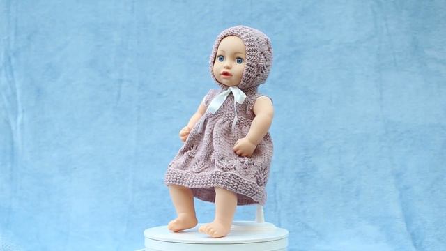 Dolls Dresses and Bonnet Knitting Pattern to fit 16-20 inches/41-51 cms. Dolls clothes. смотреть онлайн