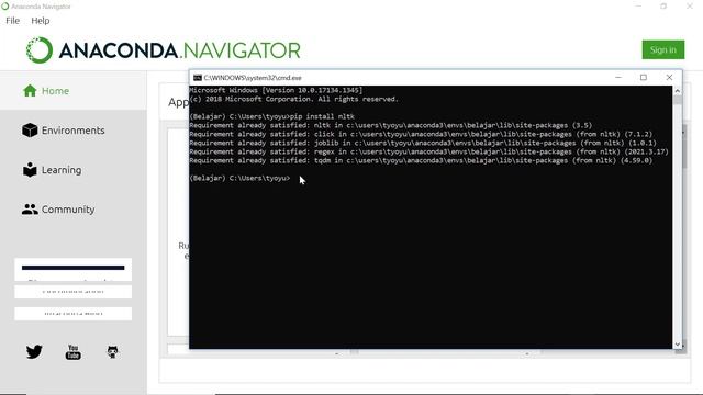Installasi NLTK pada Anaconda Navigator смотреть онлайн