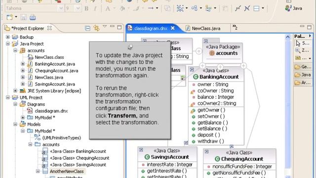 Lesson 3: Add elements to the UML model and rerun the UML-to-Java transformation смотреть онлайн