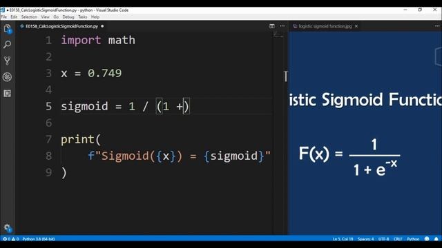 calculate logistic sigmoid function in python ? смотреть онлайн