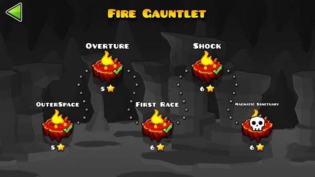 Прохождение Fire Gauntlet: Geometry Dash♥ смотреть онлайн