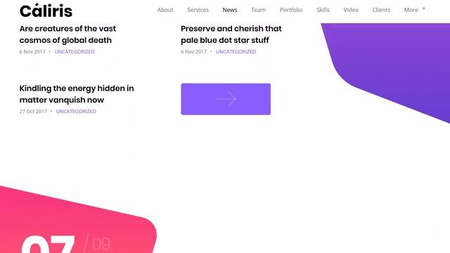 Caliris - Responsive One Page WordPress Theme смотреть онлайн