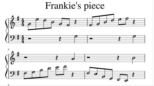 Short Piano Piece In G Major - Sheet Music With Note Letters (Frankie's Piece) смотреть онлайн