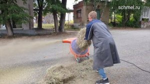 Измельчитель сена, соломы, травы "Шмель" 5,5 Квт. Измельчение тюка сена 21 кг.
