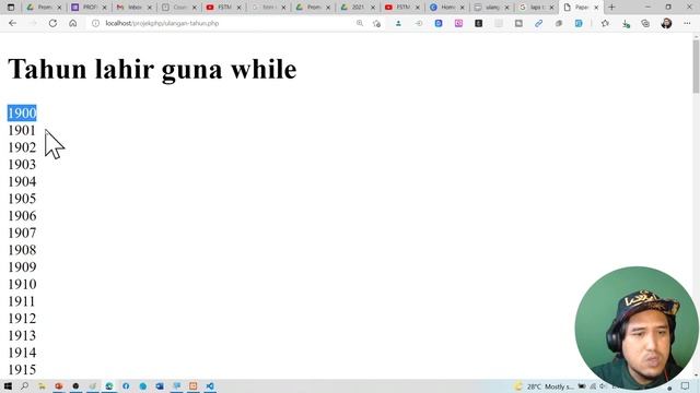 Arahan pengulangan PHP menggunakan WHILE & FOR dalam siri tutorial PHP melayu смотреть онлайн