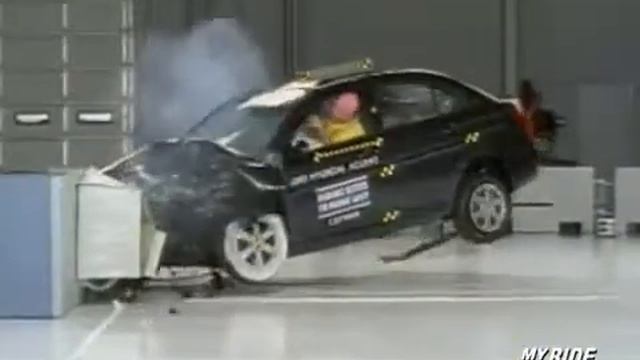 Краш тест Hyundai Accent 2007 IIHS смотреть онлайн