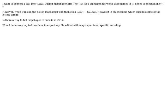 GIS: Use UTF-8 encoding mapshaper смотреть онлайн